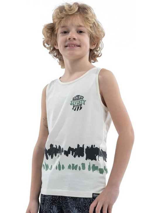 District75 Παιδικό T-Shirt Αμάνικο Λευκό 124KBTA-079-092
