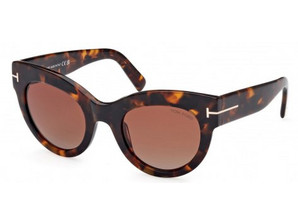 Tom FT1063 52T Γυναικεία Γυαλιά Ηλίου Cat Eye Κοκάλινα Ταρταρούγα με Καφέ Polarized Φακό