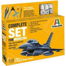 Italeri F-16 C/D Night Falcon Starter Kit Συναρμολογούμενο Πλαστικό Μοντέλο Αεροπλάνου 1:72