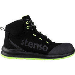 Stenso Jett Ankle Μποτάκια Ασφαλείας S3 Αδιάβροχα Μαύρα Lime