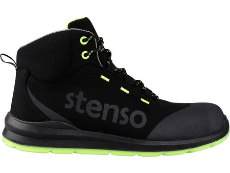 Stenso Jett Ankle Μποτάκια Ασφαλείας S3 Αδιάβροχα Μαύρα Lime