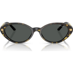 Versace VE4469 547087 Γυναικεία Γυαλιά Ηλίου Οβάλ Κοκάλινα Μαύρα με Μαύρο Polarized Φακό