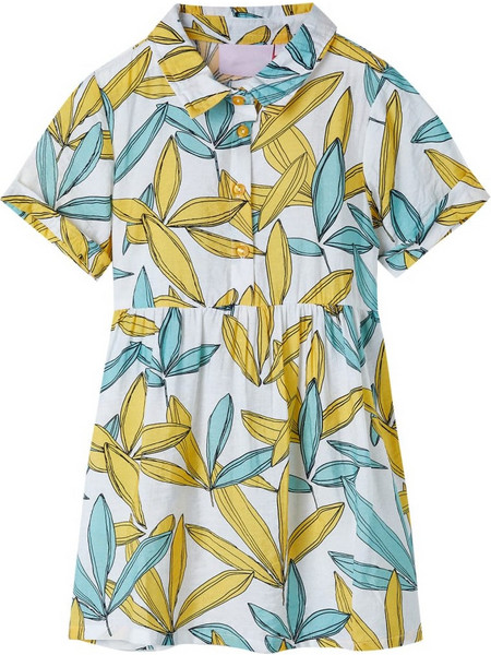 vidaXL Παιδικό Φόρεμα Floral Εκρού 11517