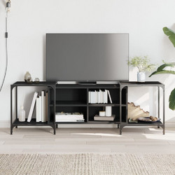vidaXL Έπιπλο Τηλεόρασης Ξύλινο Μαύρο Μ153xΠ37xΥ50cm 837602