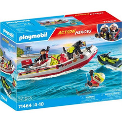 Playmobil City Action Φουσκωτό Σκάφος Πυροσβεστικής με Θαλάσσιο Scooter για 4-10 Ετών 71464