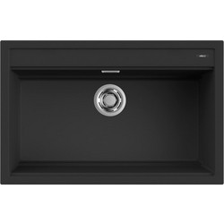 Elleci Best 130 Ένθετος Νεροχύτης Γρανίτη K86 Kuro 79x51cm