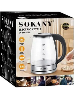 Sokany SK-SH-1098 Γυάλινος Βραστήρας 2lt 1500W