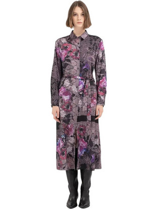 Replay Midi Καθημερινό Φόρεμα Floral Σεμιζιέ Πολύχρωμο W9086.000.74954-010