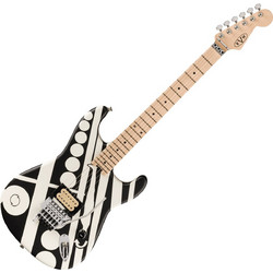 EVH Striped Series Circles Ηλεκτρική Κιθάρα ST Style με H Μαγνήτες και Ταστιέρα Maple White/Black