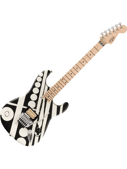 EVH Striped Series Circles Ηλεκτρική Κιθάρα ST Style με H Μαγνήτες και Ταστιέρα Maple White/Black