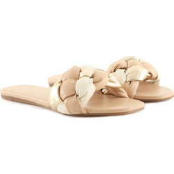 Nine West LULA Δερμάτινα Γυναικεία Σανδάλια Μπεζ Nude