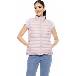 Biston Αμάνικο Γυναικείο Μπουφάν Puffer Κοντό Μπεζ 51-102-001