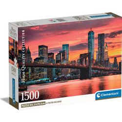 Puzzle Clementoni Compact Box High Quality Collection Ηλιοβασίλεμα Στη Γέφυρα Του Μπρούκλιν 1500 Κομμάτια