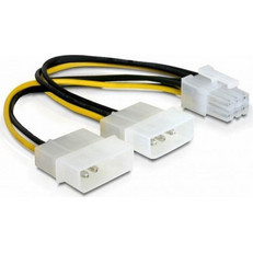DeLOCK 82315 Καλώδιο Τροφοδοσίας 6-Pin PCIe Male to 2 x 4-Pin Molex Male 0.15m Multicolor