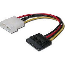LogiLink CS0003 Καλώδιο Τροφοδοσίας 4-Pin Molex to 15-Pin SATA III 0.15m Multicolor