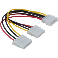 Detech 18046 Καλώδιο Τροφοδοσίας 4-Pin Molex Male to 2 x 4-Pin Molex Female 0.1m Multicolor