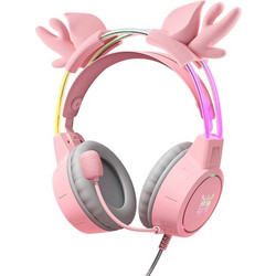 Onikuma X15 Pro Horns Gaming Headset Over Ear Pink