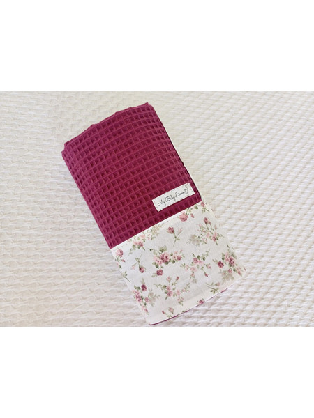 My Baby Linen Flowers Κουβέρτα Αγκαλιάς Πικέ 75x100 Μωβ