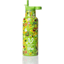 Ecolife X Vasiliki Borola Παιδικό Παγούρι Θερμός Ανοξείδωτο BPA Free Lime 500ml