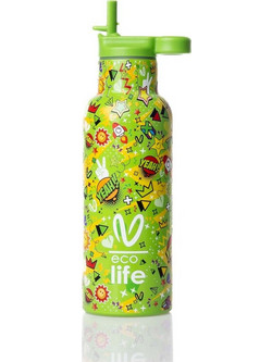 Ecolife X Vasiliki Borola Παιδικό Παγούρι Θερμός Ανοξείδωτο BPA Free Lime 500ml
