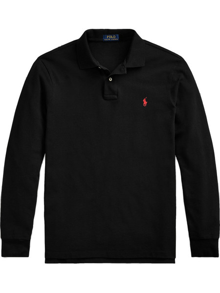 Polo Ralph Lauren Ανδρική Μπλούζα Polo Μακρυμάνικη Μαύρη 710680790-045