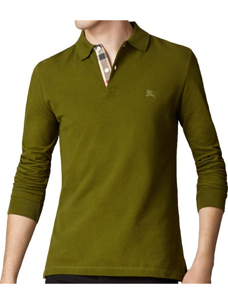 Burberry Ανδρική Μπλούζα Polo Μακρυμάνικη Χακί 38727551