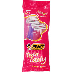 BIC Twin Lady Sensitive Γυναικείο Ξυραφάκι μιας Χρήσης με 2 Λεπίδες 5τμχ
