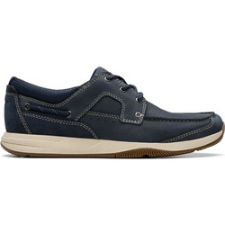Clarks Sailview Lace Ανδρικά Μοκασίνια Boat Shoes Δερμάτινα Navy Μπλε 26176972