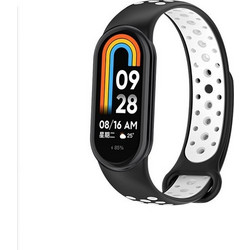 Beline Λουράκι Σιλικόνης Black / White (Xiaomi Mi Band 8 / 8 NFC)