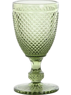 DKD Home Decor Ποτήρι Κρασιού Κρύσταλλο Κολωνάτο Πράσινο 240ml 8424002079420