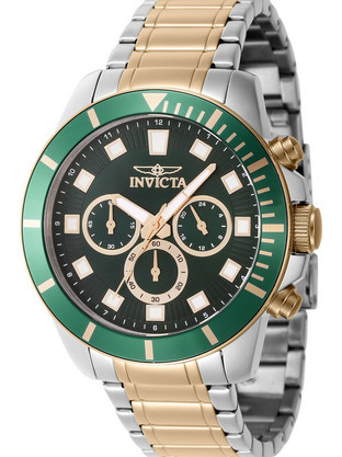 Invicta Pro Diver Ανδρικό Ρολόι Χρονογράφος με Ασημί Χρυσό Μεταλλικό Μπρασελέ 46048