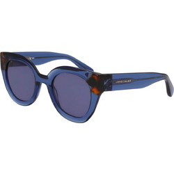 Longchamp LO750S 430 Ανδρικά Γυαλιά Ηλίου Πεταλούδα Κοκάλινα Μπλε με Μπλε Φακό