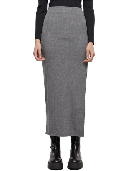 Urban Classics Μακριά Φούστα Υφασμάτινη Ψηλόμεση Pencil Γκρι TB6940-04915