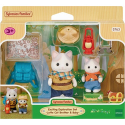 Sylvanian Families Exciting Exploration Set Latte Cat Brother & Baby