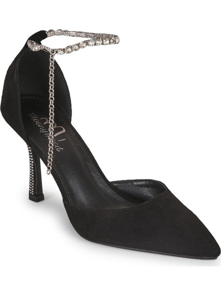 Moony Mood NEW01 Γόβες Suede με Τακούνι Στιλέτο Λουράκι & Στρας Μαύρες S2PH115203