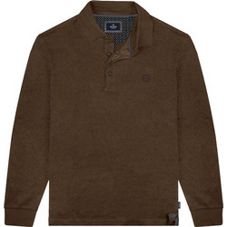 Double Jersey Ανδρική Μπλούζα Polo Μακρυμάνικη Καφέ PS-3003
