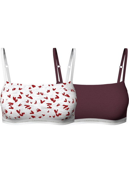 Calvin Klein Μπουστάκι χωρίς Μπανέλα Λευκό Μπορντό QF6040E-728