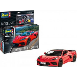 Revell Corvette C8 Coupe Red Συναρμολογούμενο Πλαστικό Μοντέλο Αυτοκίνητου 1:24