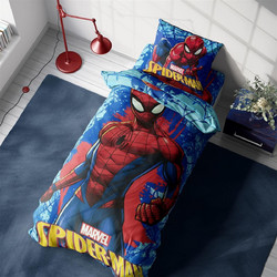 Dimcol Σετ Παιδικά Σεντόνια Μονά Βαμβακερά 160x240 Spider-Man 714 Electric Blue 4τμχ