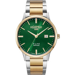 Roamer R-Line Ανδρικό Ρολόι με Ασημί Χρυσό Μεταλλικό Μπρασελέ 718833487570