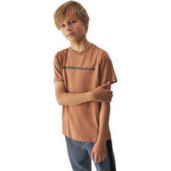 4F Παιδικό T-Shirt Κοντομάνικο Καφέ 4FJWAW24TTSHM1552-65S