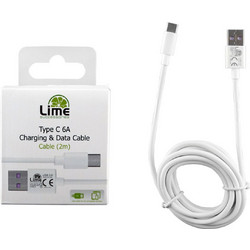 Lime Successories L02 USB-A to USB-C 2m White 5205308265204