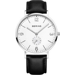 Bering Ανδρικό Ρολόι με Μαύρο Δερμάτινο Λουράκι 14040-404
