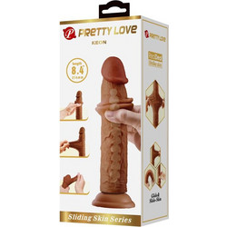 Pretty Love Keon Sliding Skin Ρεαλιστικό Dildo με Βεντούζα 21.4cm Καφέ