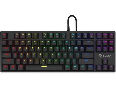 SAVIO Tempest X2 Μηχανικό Gaming Πληκτρολόγιο TenKeyLess με Outemu Brown Διακόπτες RGB Black
