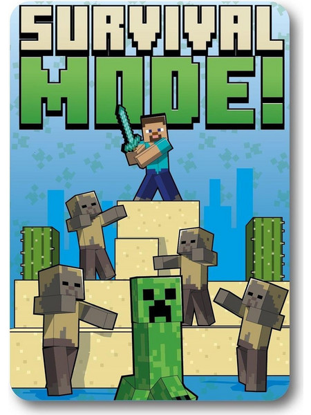 Dimcol Mojang Minecraft 53 Κουβέρτα Κούνιας Fleece 100x140 Γαλάζια