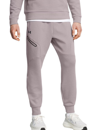 Under Armour Ανδρικό Παντελόνι Φόρμας Fleece με Λάστιχο Σομόν 1386544-015