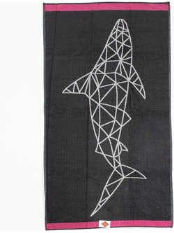 Linea Shark Πετσέτα Θαλάσσης Μαύρη 90x170cm
