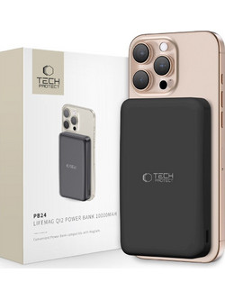 Tech-Protect Pb24 Magsafe Power Bank 10000mAh 15W με Θύρα USB-A & Θύρα USB-C Black