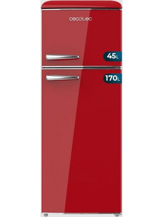 Cecotec CEC-02751 Retro Δίπορτο Ψυγείο 215lt Υ148.5xΠ55xΒ58.5cm Κόκκινο